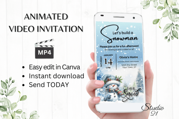 Animated Let's Build a Snowman Invite: A Festive Digital Solution