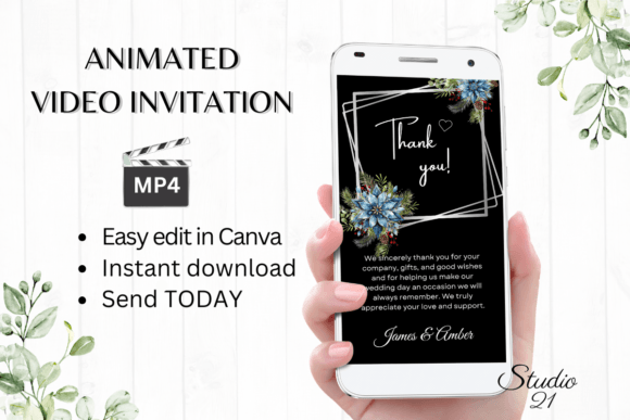 Elegant Gratitude: Mastering Winter Wedding Thank You W9253TU