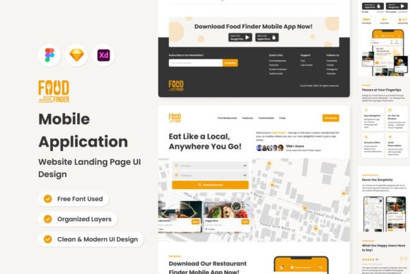 Food Finder - Mobile App Website Landing: A Design Deep Dive