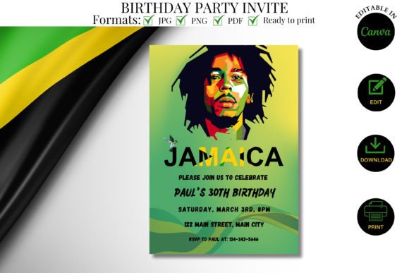 Get Together and Feel Alright with a Jamaican Themed Birthday Party Invite