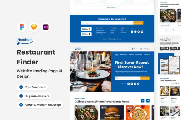 NomNom Mobile App Website Landing Page: Design That Serves
