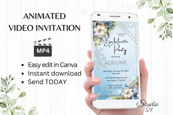 Winter Bachelorette Party Evite W6254: Your Digital Invitation Solution