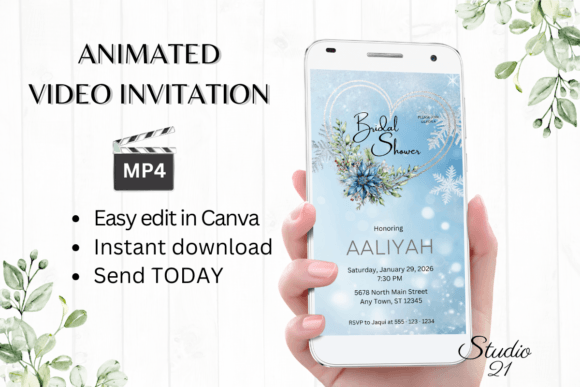 Winter Bridal Shower Invite W4258: Your Digital Blueprint