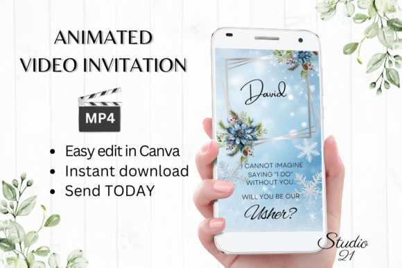 Winter Usher Proposal W3252U: A Modern Script for Elegant Invitations