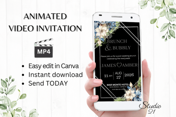 Winter Wedding Brunch Invite W9255: A Warm, Animated Welcome